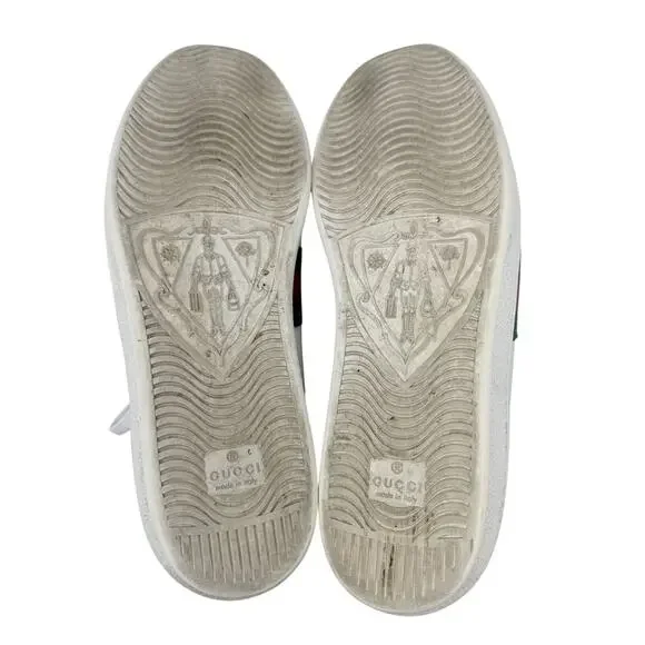 Gucci Ace Bee Embroidered Leather Sneakers White Size 39.5 US 9.5 - Picture 9 of 10